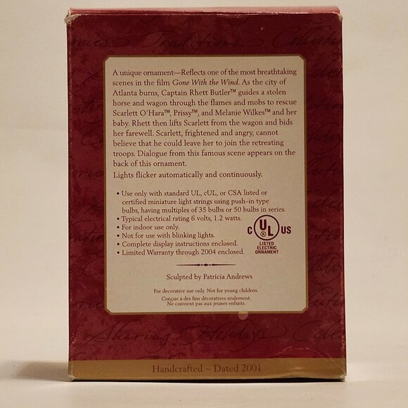 Farewell Scene Gone With The Wind 2001 Hallmark Ornament MAGIC - Picture 8 of 9